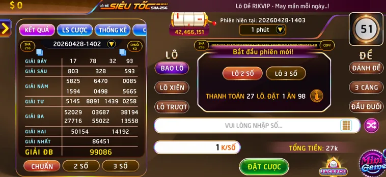Lô Đề Siêu Tốc Tại RikVip Và Cách Soi Cầu Nhận Thưởng Tức Thì 2026